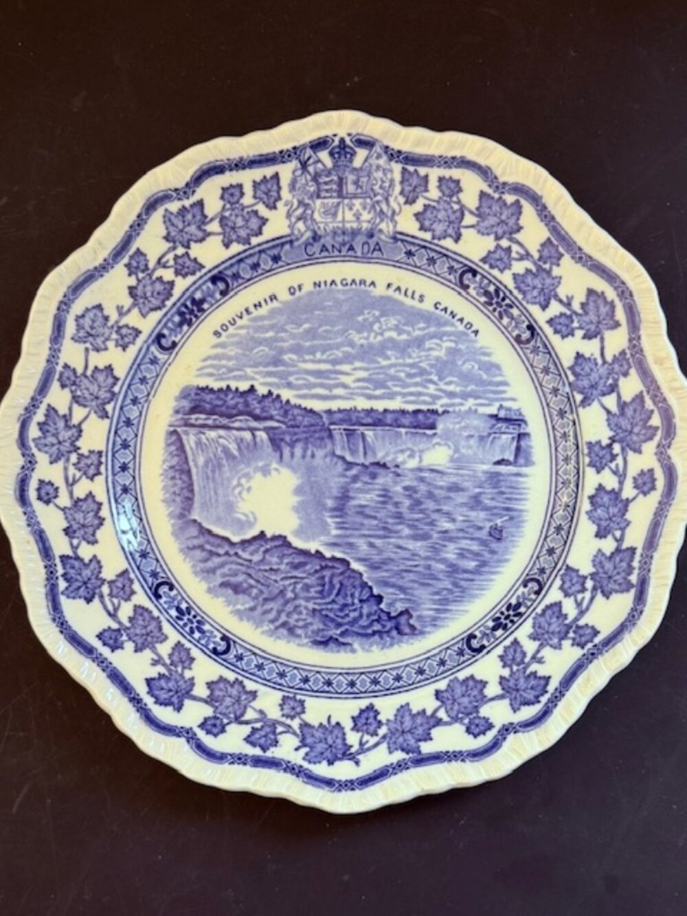 Vintage Masons Ironstone Niagara Falls Souvenir Plate, Blue & White Transferware